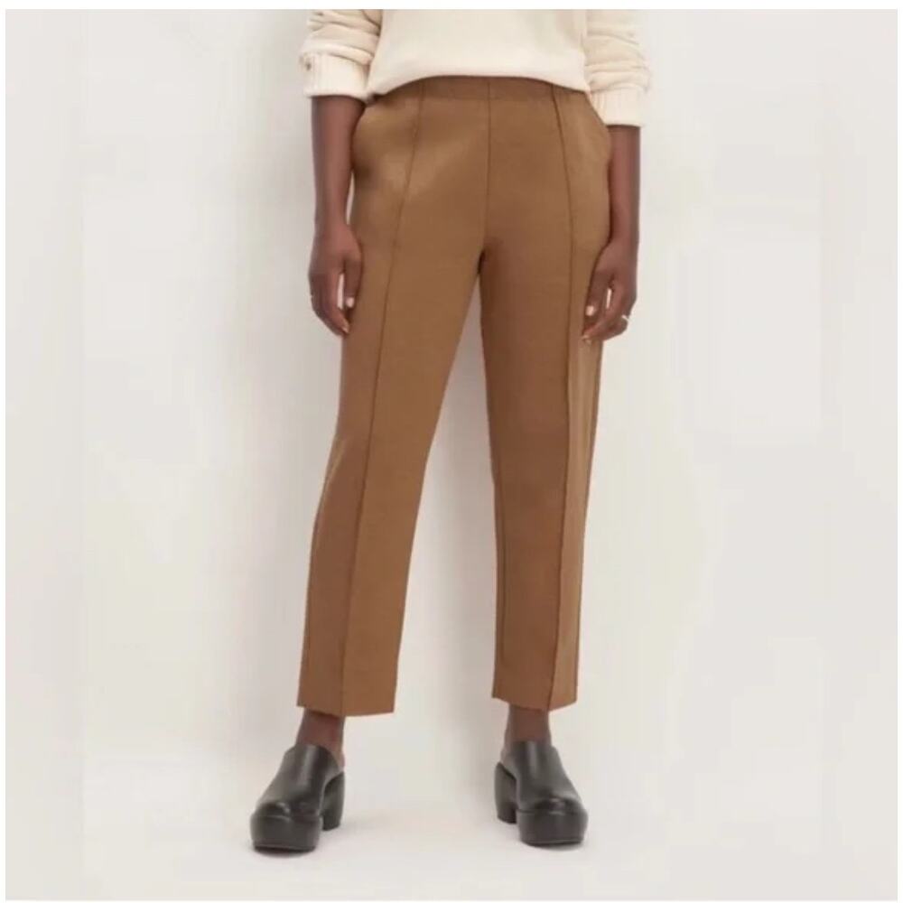 Everlane The Dream Brown Pull On Elastic Waist Trousers